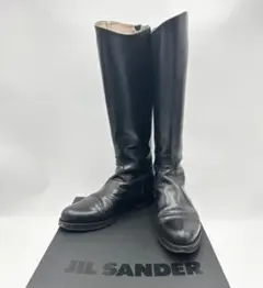 JIL SANDER　ジョッキーブーツ　ロングブーツ　ブラック　レザー　36½のサムネイル