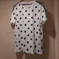 ドット柄 半袖Tシャツ ホワイト×ブラック