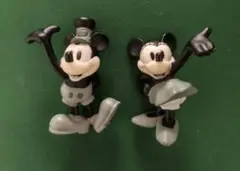 ​【レトロ・クラシック】ミッキー＆ミニー モノクロ フィギュア 2体セット