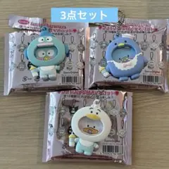 サンリオ　フォトバッチ付きマスコット　タキシードサム/ペックル/ハンギョドン