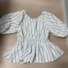 GU ストライプ柄 五分袖ブラウス