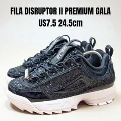 美品 FILA ディスラプター2 プレミアム ガーラ 24.5cm 厚底 ラメ