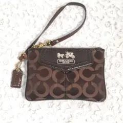 美品 COACH コーチ コインケース シグネチャ リストレット ポーチ バッグ
