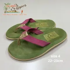 ISLAND SLIPPER トングサンダル グリーン ピンク　22~23cmのサムネイル