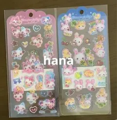 フワフワらびちゃん　まじかるみゅーちゃん　ドロップジェリーシール　平成