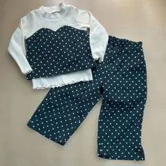 プティマイン ドット柄 トップス パンツ セットアップ