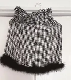 チェック柄ファー付きミニスカート