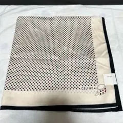 新品CELINEセリーヌ　ドット柄 大判ハンカチ　スカーフ
