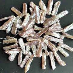 D 84淡水パール メタリック 虹色 ピンク 天然色 極粒 スティック ビワ