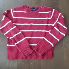Ralph Lauren 赤と白ストライプ セーター 6X