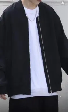 ビッグシルエット スタンドネックブルゾン MA-1リブブルゾン Confirm