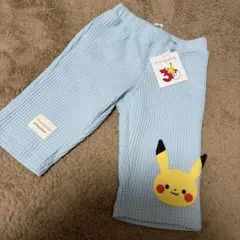新品タグ付♡ポケモン　モンポケ ワッフル パンツ 五分丈ズボン　100 水色