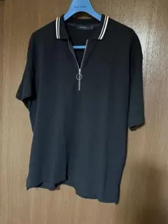 ブラックジッパーポロシャツ