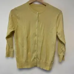 コットン100% 無印良品イエロー 長袖カーディガン S