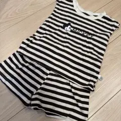 【90】ミッキー　ルームウェア 茶色×ボーダーのサムネイル