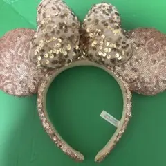 ディズニー カチューシャ ミニー スパンコール ピンク