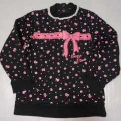 130★メゾピアノ★リボン＆いちごプリントトレーナー★