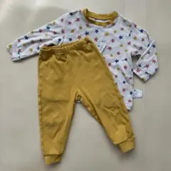 UNIQLO ベビー パジャマ 長袖 長ズボン 上下セット 星柄 90cmのサムネイル