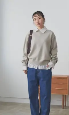 【値下げしました】『UR TECH 200日ニット』スウェットライクプルオーバー