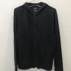 m*y様 NV322 ユニクロ ブラック フード付きパーカーレディース XL