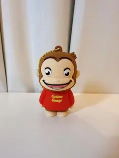 おさるのジョージ デフォルメフィギュアキーホルダー 赤パーカー