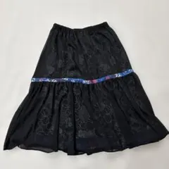 gouk 和柄 フレアスカート 黒のサムネイル
