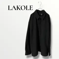 LAKOLE ラコレ　黒 長袖シャツ　サイズL 前ボタンのサムネイル