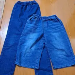 デニムハーフパンツ150とユニクロ長ズボン　セット
