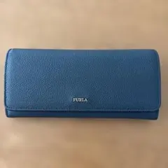 FURLA フルラ 折りたたみ財布 長財布 ネイビーレザー