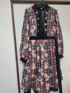 axes femme kawaii ロイヤルベアーズ柄 ナポレオンワンピース