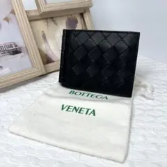 ✨極美品✨ボッテガ・ヴェネタ　イントレチャート　マネークリップ付き二つ折り財布