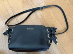 Honeys レースアップ ショルダーバッグ ブラックのサムネイル