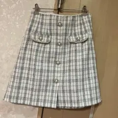 INGNI イング 装飾ボタンツイードミニスカート