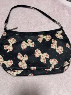 レスポートサック　リボンとドットのナイロンポーチ