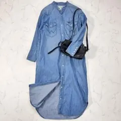 SHIPS別注 Wrangler デニムシャツワンピース　フリーサイズ