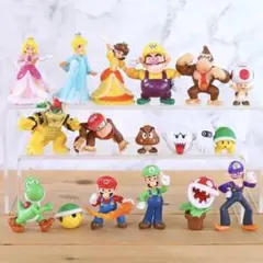 [新品] マリオフィギュア 18体セット nc
