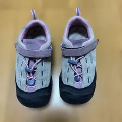 KEEN キッズ スニーカー 18.5cm ピンク×グレー アウトドア 子供靴