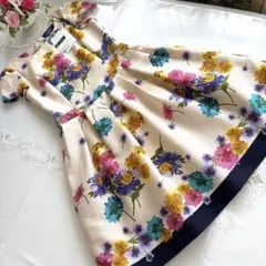 タグ付 花柄ワンピース 38 白 エムズグレイシー フレア フラワー