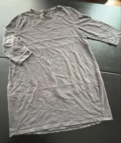 グレー コットン100% 五分袖トップス