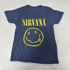 NIRVANA スミリー顔 Tシャツ M ネイビー