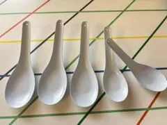 タイ製　シンプルなホーロー製レンゲ5本セット