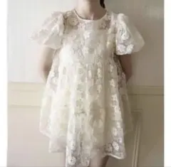 epine organdy flower tunic onepiece