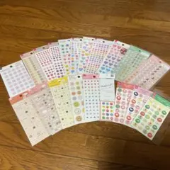 未使用+中古 100均 シール 20点セット 手帳用 手帳デコ 星 ハート 花丸