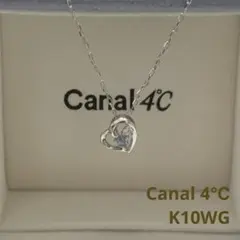 canal4℃ K10 オープンハートネックレス ホワイトゴールド