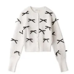 SNIDEL スナイデル リボンモチーフカーディガン リボン ニットカーディガン