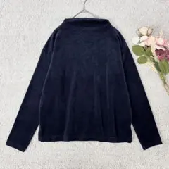 コーエン コーデュロイ風長袖トップス ハイネック カットソー ネイビー M