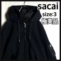 3613【未使用級・極美品】サカイ スポンジスウェット MA-1 ジップパーカーのサムネイル