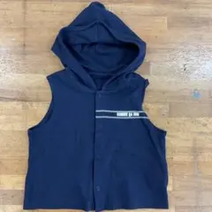 COMME CA ISM フード付きベビーベスト ネイビー