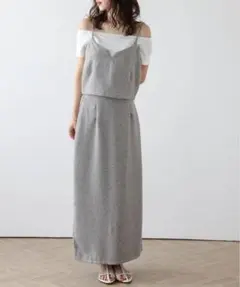 【2点set/定価13960円】AMELY ツイードセットアップ グレー L