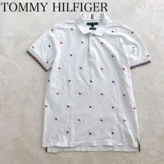 TOMMY HILFIGERトミー ヒルフィガー フラッグ総柄 半袖 ポロシャツ